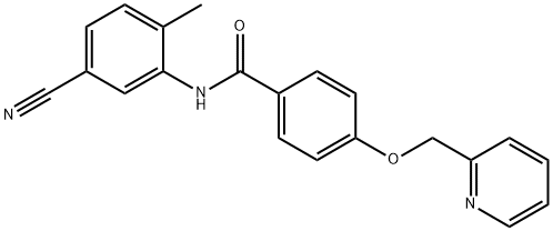 N-(5-cyano-2-methylphenyl)-4-(pyridin-2-ylmethoxy)benzamide, 1126369-40-1, 结构式