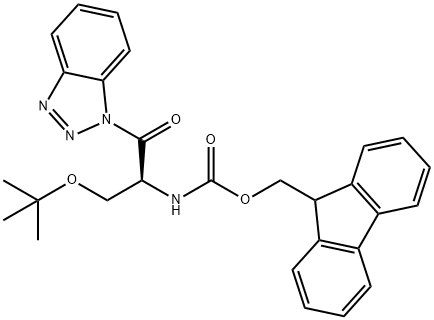 9H-芴-9-基甲基 N-[(1S)-2-(1H-苯并三氮唑-1-基)-1-[(1,1-二甲基乙氧基)甲基]-2-氧代乙基]氨基甲酸酯,1126433-40-6,结构式