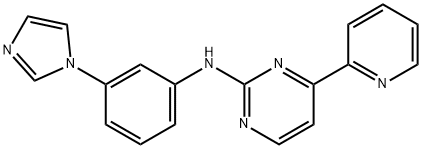 N-(3-(1H-imidazol-1-yl)phenyl)-4-(2-pyridinyl)-2-pyrimidinamine 化学構造式