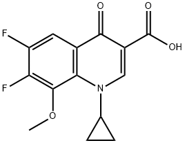1シクロプロピル-6,7ジフルオロ-1,4ジヒドロ-8メトキシ-4オキソ-3キノリンカルボン酸 化学構造式