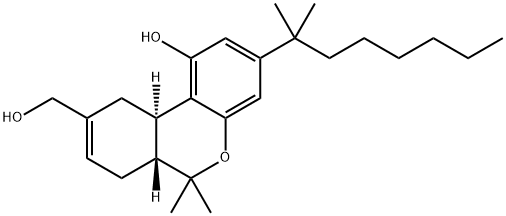 (6aR)-6aβ,7,10,10aα-テトラヒドロ-6,6-ジメチル-9-(ヒドロキシメチル)-3-(1,1-ジメチルヘプチル)-6H-ジベンゾ[b,d]ピラン-1-オール 化学構造式