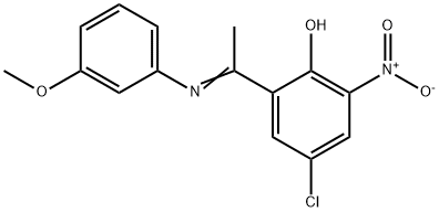 4-CHLORO-2-[1-[(3-METHOXYPHENYL)IMINO]ETHYL]-6-NITRO-PHENOL Structure