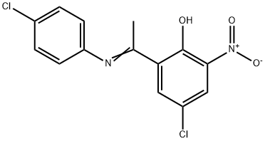 4-CHLORO-2-[1-[(4-CHLOROPHENYL)IMINO]ETHYL]-6-NITRO-PHENOL 结构式