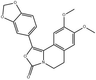 3H-Oxazolo[4,3-a]isoquinolin-3-one,  1-(1,3-benzodioxol-5-yl)-5,6-dihydro-8,9-dimethoxy- Structure