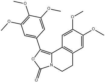 3H-Oxazolo[4,3-a]isoquinolin-3-one,  5,6-dihydro-8,9-dimethoxy-1-(3,4,5-trimethoxyphenyl)- 结构式