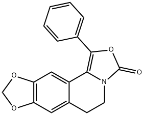 3H-[1,3]Dioxolo[4,5-g]oxazolo[4,3-a]isoquinolin-3-one,  5,6-dihydro-1-phenyl-  (9CI),112970-31-7,结构式