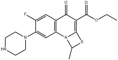 Ethyl 6-fluoro-1-methyl-4-oxo-7-(1-piprazinyl)-4H-[1,3]thiazeto[3,2-a]quinoline-3-carboxylate|6-氟-7-哌嗪-1-甲基-4-氧代-[1,3]硫氮杂环[3,2-a]喹啉-3-羧酸乙酯