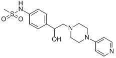 N-[4-[1-ヒドロキシ-2-[4-(4-ピリジニル)ピペラジノ]エチル]フェニル]メタンスルホンアミド 化学構造式
