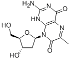 6-Methyl-8-(2-deoxy-b-D-ribofuranosyl)isoxanthopterin Struktur