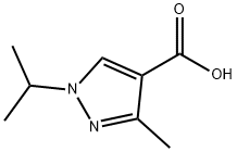 1-イソプロピル-3-メチル-1H-ピラゾール-4-カルボン酸 化学構造式