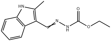 ETHYL 2-((2-METHYL-1H-INDOL-3-YL)METHYLENE)HYDRAZINECARBOXYLATE 化学構造式
