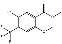 5-溴-2-甲氧基-4-(三氟甲基)苯甲酸甲酯, 1131587-97-7, 结构式