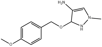 3-(4-methoxybenzyloxy)-1-methyl-2,3-dihydro-1H-pyrazol-4-amine 化学構造式