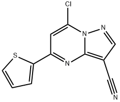 1131604-88-0 7-chloro-5-(thiophen-2-yl)pyrazolo[1,5-a]pyrimidine-3-carbonitrile