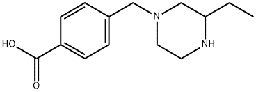1-(4-carboxyphenyl Methyl)-3-ethyl-piperazine 结构式