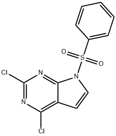 2,4-Dichloro-7-(phenylsulfonyl)-7H-Pyrrolo[2,3-d]pyrimidine, 1131992-22-7, 结构式