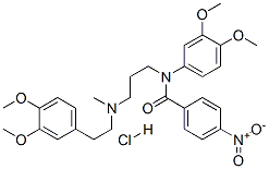 N-(3,4-dimethoxyphenyl)-N-[3-[2-(3,4-dimethoxyphenyl)ethyl-methyl-amin o]propyl]-4-nitro-benzamide hydrochloride|