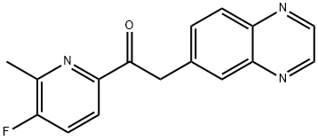 1-(5-氟-6-甲基吡啶-2-基)-2-(6-喹喔啉基)乙酮,1132610-44-6,结构式