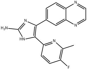 1H-IMidazol-2-aMine, 5-(5-fluoro-6-Methyl-2-pyridinyl)-4-(6-quinoxalinyl)-,1132610-46-8,结构式