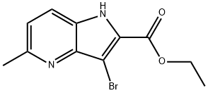3-BROMO-5-METHYL-4-AZAINDOLE-2-CARBOXYLIC ACID ETHYL ESTER, 1132610-85-5, 结构式
