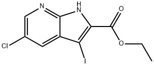 5-氯-3-碘-1H-吡咯并[2,3-B]吡啶-2-羧酸乙酯 结构式