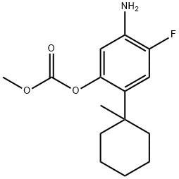 5-Amino-4-fluoro-2-(1-methylcyclohexyl)phenyl methyl carbonate Struktur