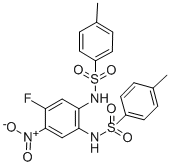 1,2-DITOSYLAMINO-4-FLUORO-5-NITROBENZENE 化学構造式