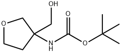 tert-butyl N-[3-(hydroxymethyl)oxolan-3-yl]carbamate 结构式