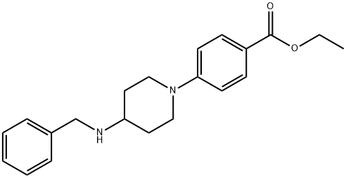 Benzoic acid, 4-[4-[(phenylMethyl)aMino]-1-piperidinyl]-, ethyl ester Struktur