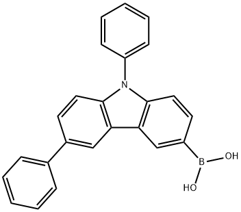 6,9-ジフェニル-9H-カルバゾール-3-ボロン酸 化学構造式