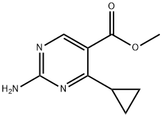 METHYL 2-AMINO-4-CYCLOPROPYLPYRIMIDINE-5-CARBOXYLATE, 1133115-42-0, 结构式