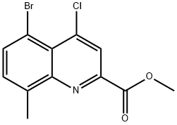 METHYL 5-BROMO-4-CHLORO-8-METHYLQUINOLINE-2-CARBOXYLATE, 1133115-60-2, 结构式