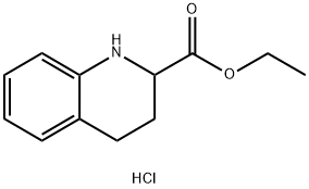 2-Quinolinecarboxylic acid, 1,2,3,4-tetrahydro-, ethyl ester, hydrochloride Structure
