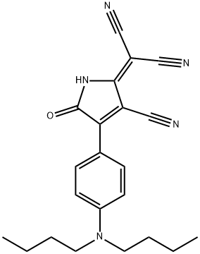 2-[3-Cyano-4-[4-(dibutylamino)phenyl]-5-oxo-1,5-dihydro-2H-pyrrol-2-ylidene]malononitrile 结构式