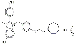 1-[[4-[2-(六氢-1H-氮杂卓-1-基)乙氧基-1,1,2,2-D<SUB>4</SUB>]苯基]甲基]-2-(4-羟基苯基)-3-甲基-1H-吲哚-5-醇,1133695-49-4,结构式