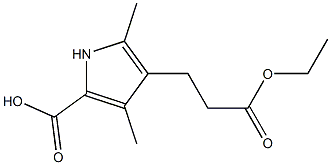 2,4-DIMETHYL-3-(CARBETHOXY PROPYL)-PYRROLE-5-CARBOXYLIC ACID Structure