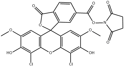 6-羧基-4,5-二氯-2,7-二甲氧基荧光素琥珀酰亚胺酯, 113394-23-3, 结构式