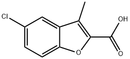 5-氯-3-甲基-苯并呋喃-2-羧酸,1134-00-5,结构式