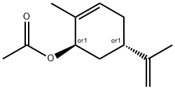 酢酸2-メチル-5β-イソプロペニル-2-シクロヘキセン-1α-イル 化学構造式