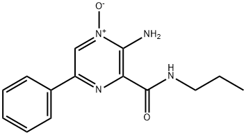 Pyrazinecarboxamide, 3-amino-6-phenyl-N-propyl-, 4-oxide (9CI) 化学構造式