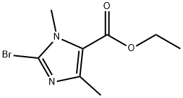 2-ブロモ-1,4-ジメチル-1H-イミダゾール-5-カルボン酸エチル 化学構造式