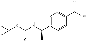 4-[(1R)-1-[[叔丁氧羰基]氨基]乙基]苯甲酸,1134776-30-9,结构式