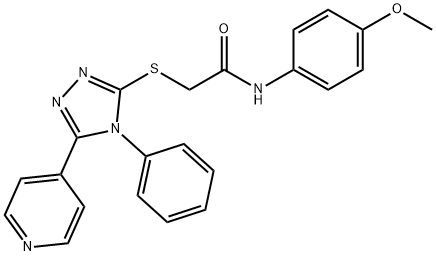 N-(4-methoxyphenyl)-2-[(4-phenyl-5-pyridin-4-yl-1,2,4-triazol-3-yl)sul fanyl]acetamide,113518-49-3,结构式