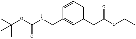2-(3-(N-BOC-アミノメチル)フェニル)酢酸エチル 化学構造式