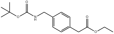 TERT-BUTYL 4-((ETHOXYCARBONYL)METHYL)BENZYLCARBAMATE Struktur