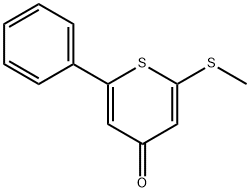 2-Methylthio-6-phenyl-4H-thiopyran-4-one 结构式