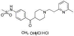 N-[4-[[1-[2-(6-甲基-2-吡啶基)乙基]-4-哌啶基]羰基]苯基]甲烷磺酰胺二盐酸盐, 113559-13-0, 结构式