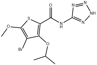 4-Bromo-5-methoxy-3-(1-methylethoxy)-N-(1H-tetrazole-5-yl)-2-thiophenecarboxamide,113589-05-2,结构式