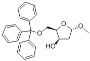 METHYL-2-DEOXY-5-O-TRIPHENYLMETHYL-ALPHA-D-THREO-PENTOFURANOSIDE Structure