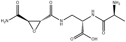 L-Ala-3-[[[3-(アミノカルボニル)オキシラン-2-イル]カルボニル]アミノ]-L-Ala-OH 化学構造式